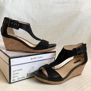Alex Marie Illiana Cork Platform Wedges - Size 8